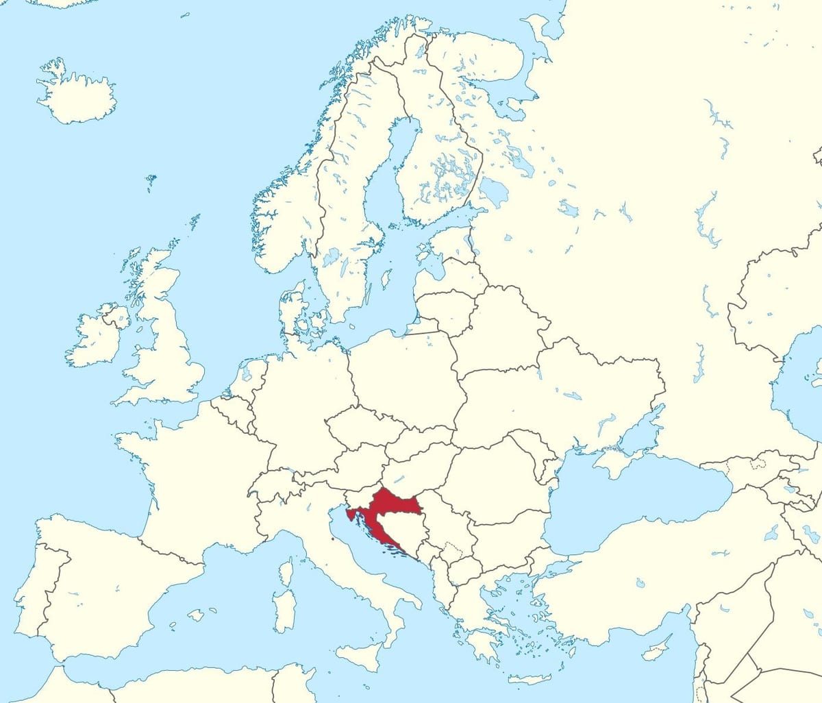 ક્રોએશિયા માં યુરોપ નકશો