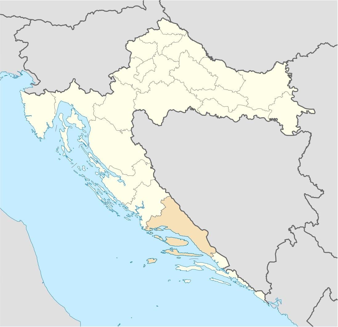 નકશો dalmatia ક્રોએશિયા