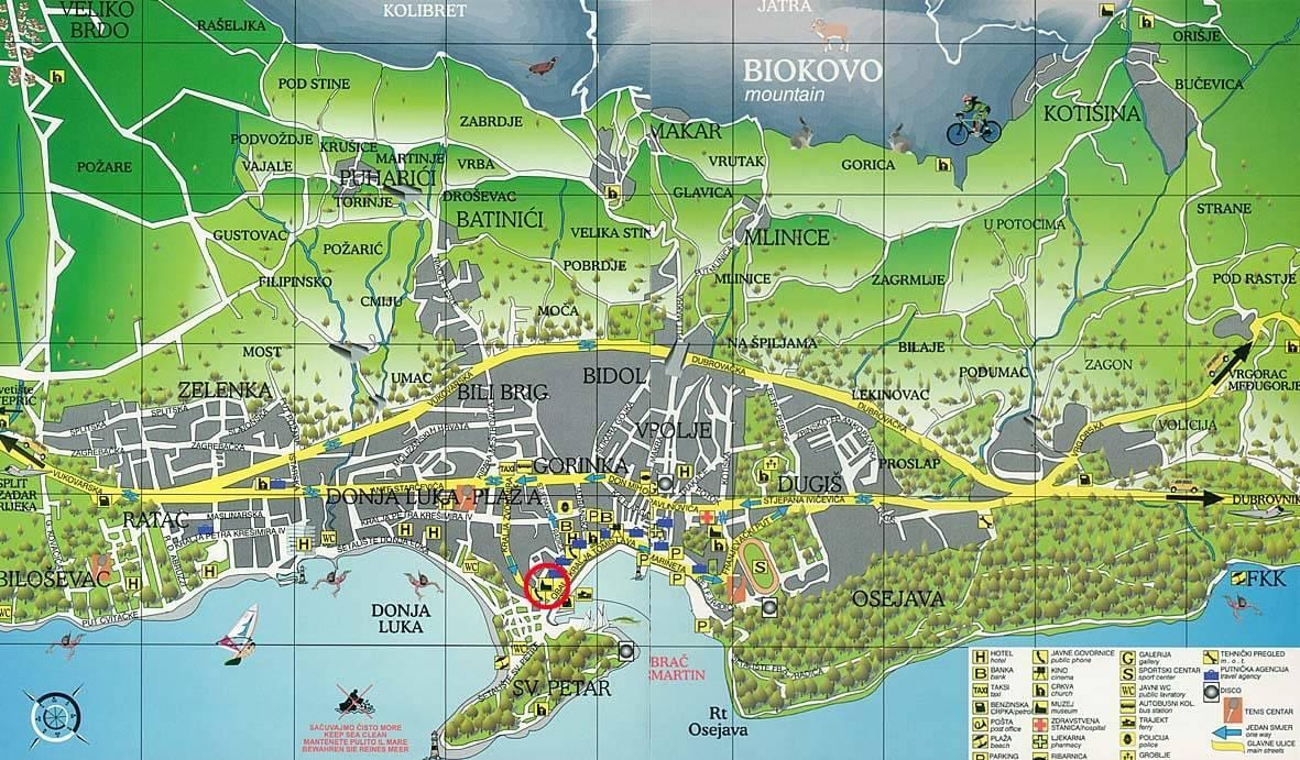 નકશો makarska ક્રોએશિયા