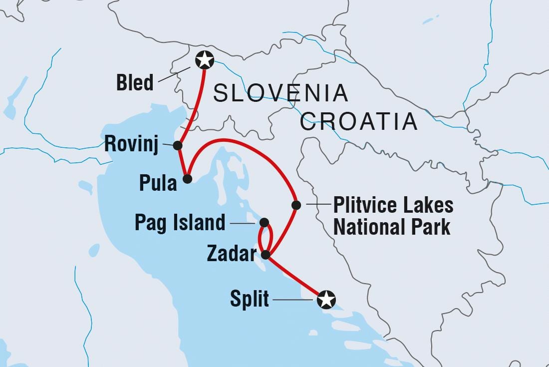 plitvice ક્રોએશિયા નકશો