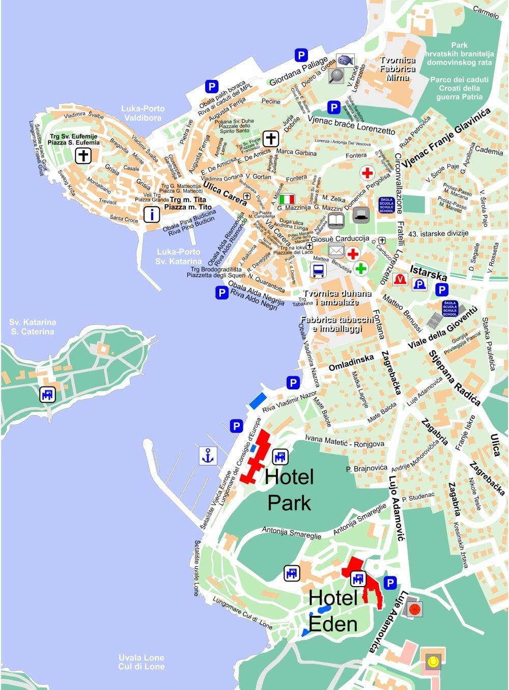 નકશો rovinj ક્રોએશિયા