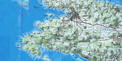 નકશો korcula ક્રોએશિયા